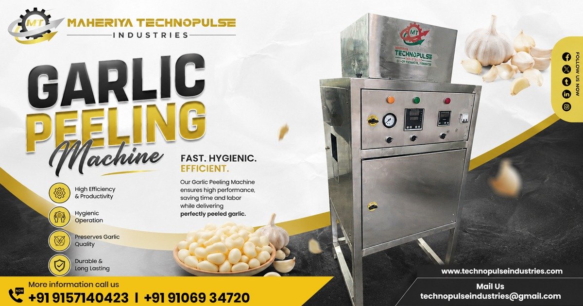 Garlic Peeling Machine Suppliers In Tamil Nadu | MAHERIYA TECHNOPULSE INDUSTRIES