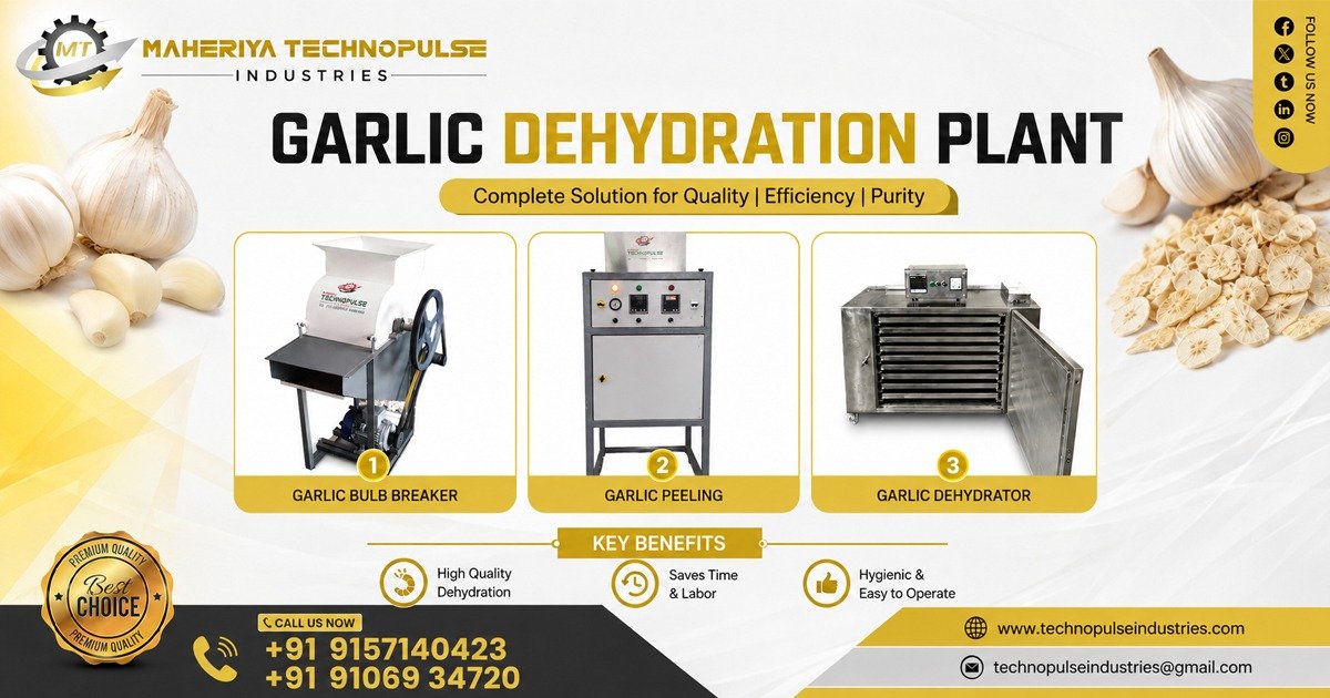 Garlic Dehydration Plant for Food Industry In Madhya Pradesh